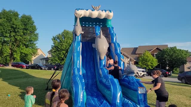 Moms' turn on Waterslide