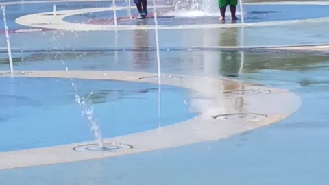 Delario at the splash pad