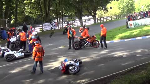 Scarborough Gold Cup Motorcycle Crash wow