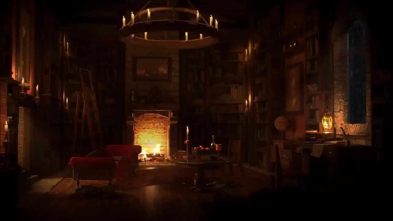 Cozy Cabin Ambience - Rain and Fireplace Sounds at Night 3 Hours for Sleeping, Reading, Relaxation