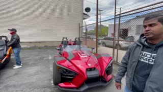 Chilling Polaris slingshot