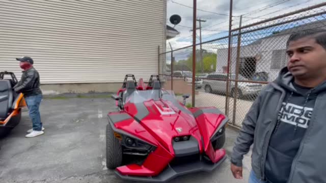 Chilling Polaris slingshot