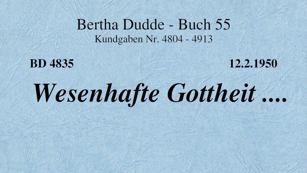 BD 4835 - WESENHAFTE GOTTHEIT ....