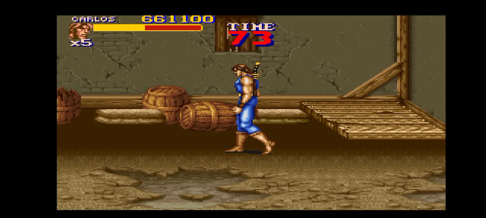 Resetting FINAL FIGHT 2 snes version with the character (CARLOS).