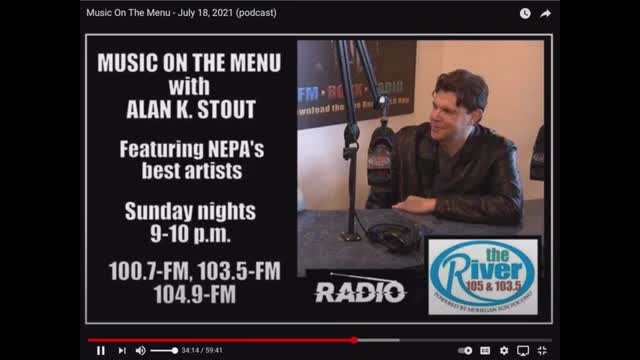 My Life Appears on Radio Show - Music on the Menu with Alan K Stout