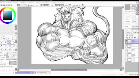 muscle girl speed paint