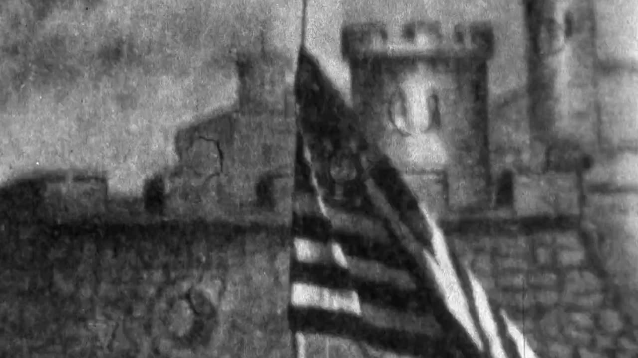 Raising Old Glory Over Morro Castle (1899 Original Black & White Film)