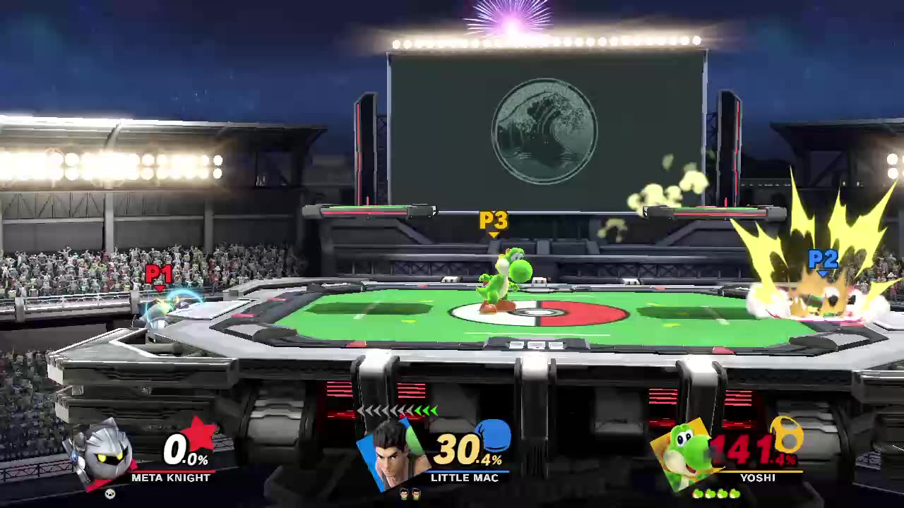 Meta Knight vs Little Mac vs Yoshi on Pokemon Stadium (Super Smash Bros Ultimate)