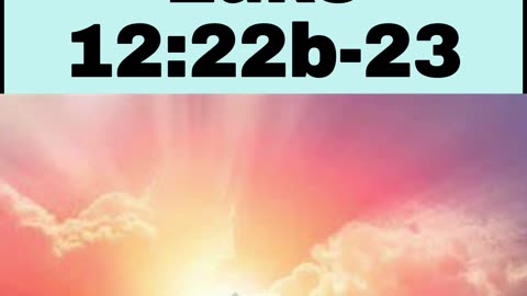 Daily Bible Verse - Luke 12:22b-23