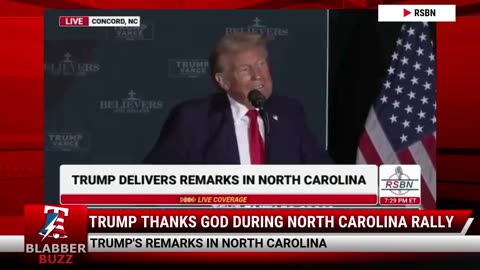 Trump Thanks God During North Carolina Rally