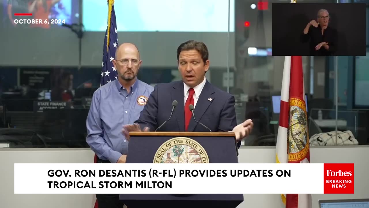 JUST IN- Florida Gov Ron DeSantis Holds Presser On Tropical Storm Milton