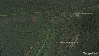 Google Earth Fly-by of the Four Castle Hike on the French and German Border