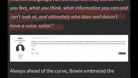 DAVID BOWIE’S FINAL INTERNET POST EERILY PROPHESIED 2022~GOOGLE IS ILLUMINATI