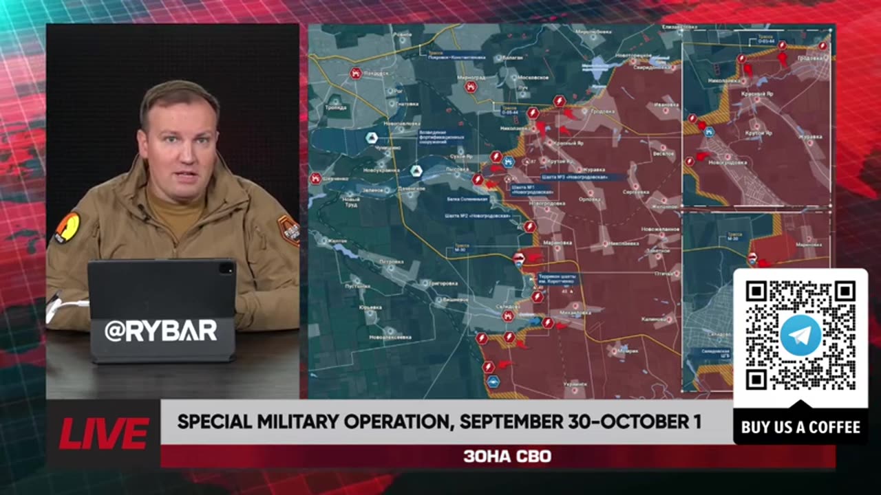 ►🇷🇺🇺🇦🚨❗️⚡️ Rybar Review of the Special Military Operation on Sep.30-Oct.1 2024