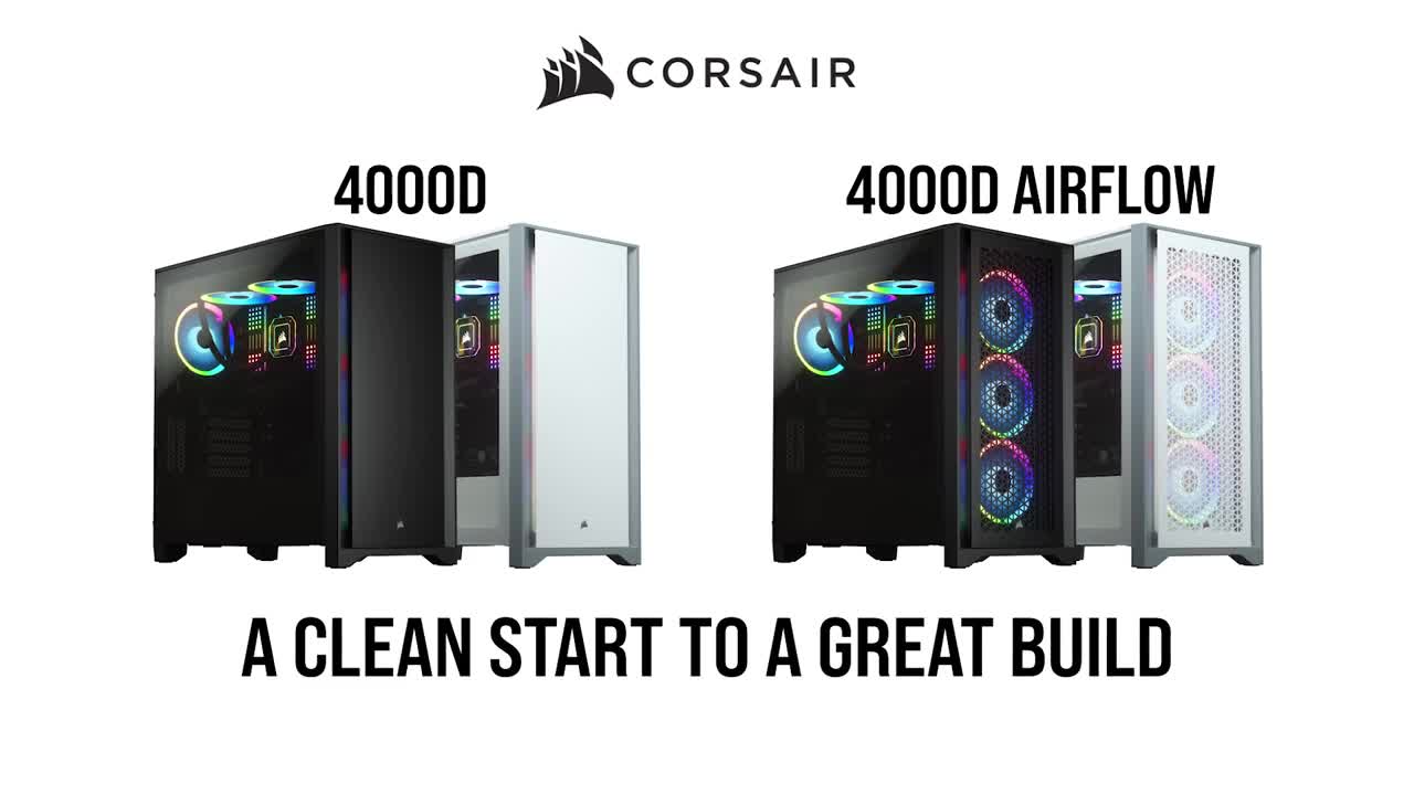 Corsair 4000D Airflow Tempered Glass Mid-Tower ATX PC Case - Black