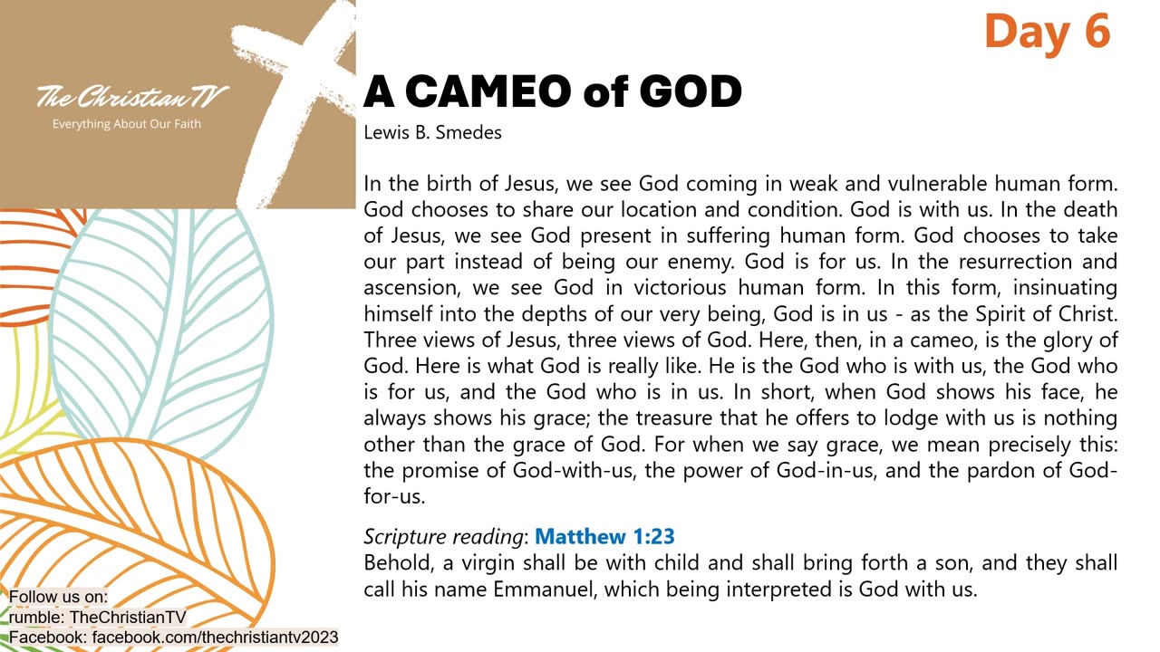 #006 I Daily Devotions I A Cameo of God I TheChristianTV