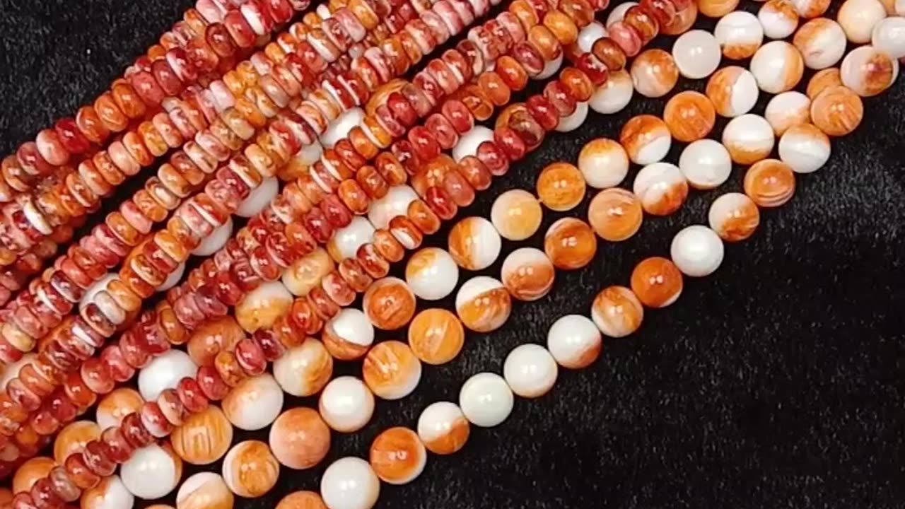 Spiny oyster gemstone beads orange gemstone round deads making perfect gift for many peopole