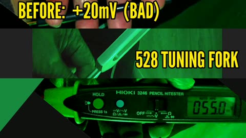 528 Hz Tuning Fork Sonic Therapy Instrumented Results by Voltage