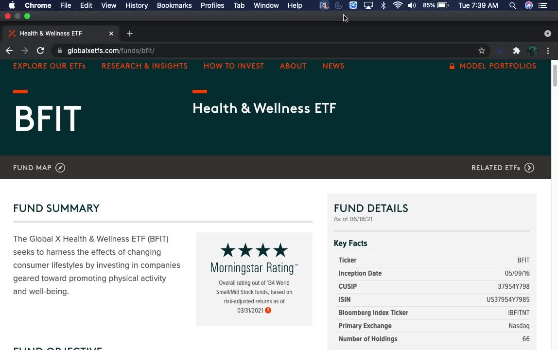BFIT ETF Introduction (Health and Wellness)