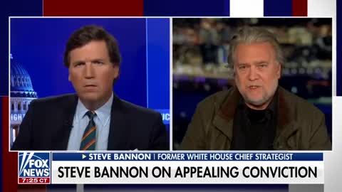 Steve Bannon joins Tucker Carlson for first interview since contempt sentencing