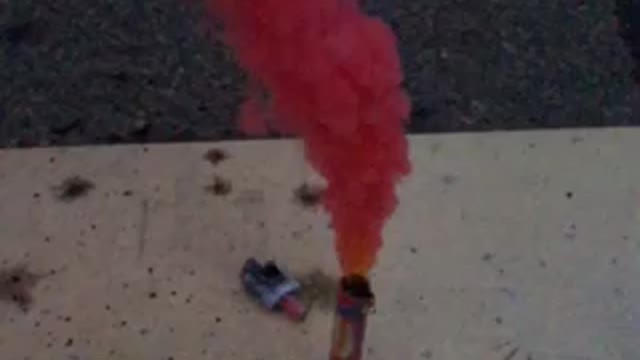 Smoke bomb in slow motion