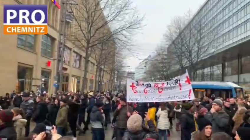 Chemnitz, Germany: Vaccine passport/mandate protest Jan. 22, 2022