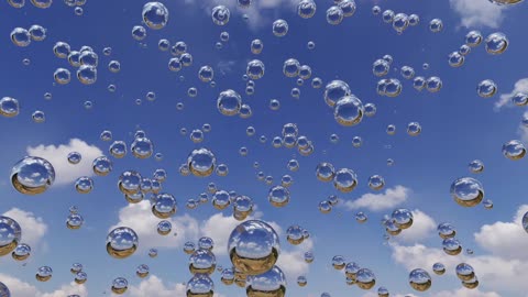 Bubbles balls sky flying