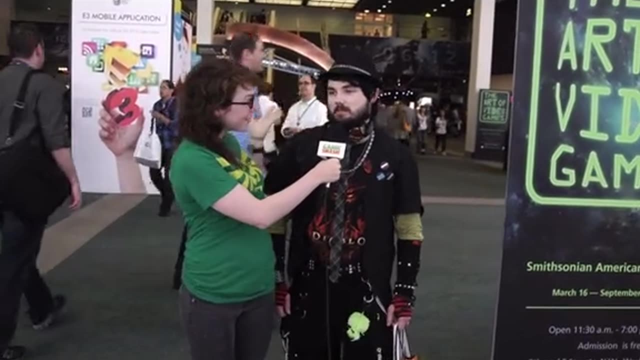 Classic interview outside a gamer convention.