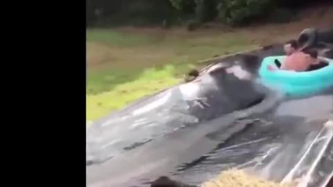 Epic Slide Fail From A Boat