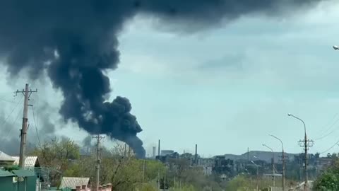 Something is burning near Azovstal in Mariupol!