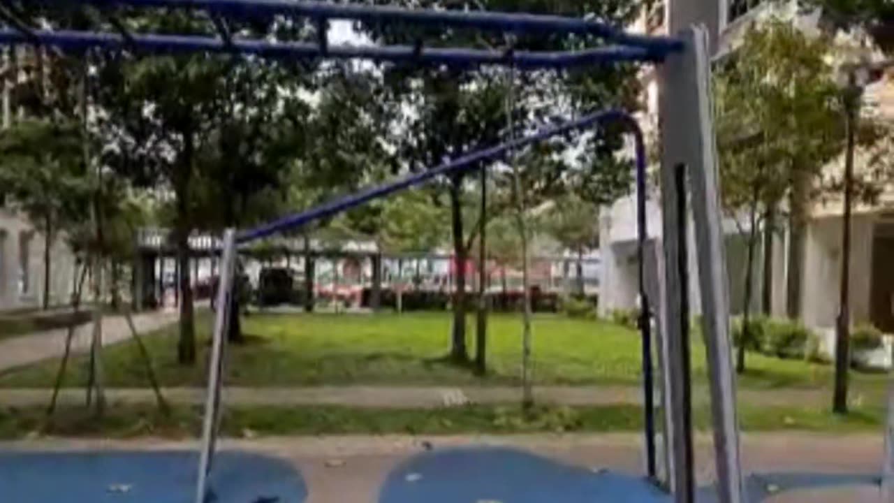 ...at a playground and exercise corner on a windy day