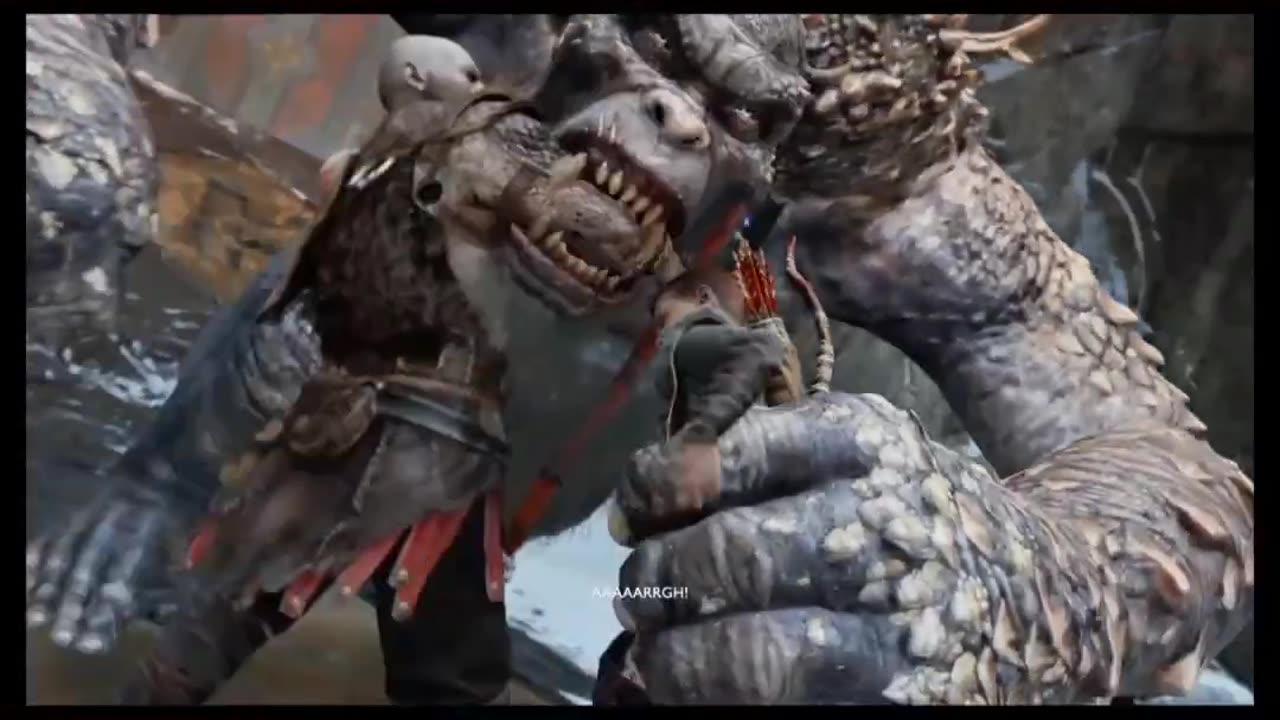 GOD OF WAR 4 KRATOS VS MONSTER