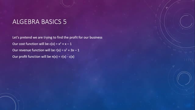 Algebra Basics 5