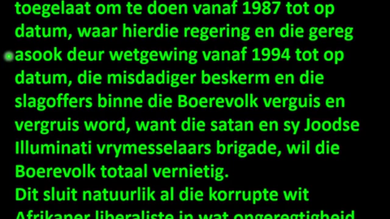 Die Boerevolk in die Woestyn vir laaste 40 jaar.