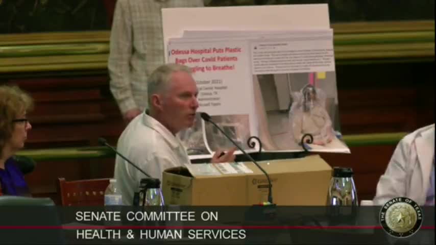 Dr. Richard Bartlett testimony to the Texas Senate - Nurses Put Bags Over Patient's Heads