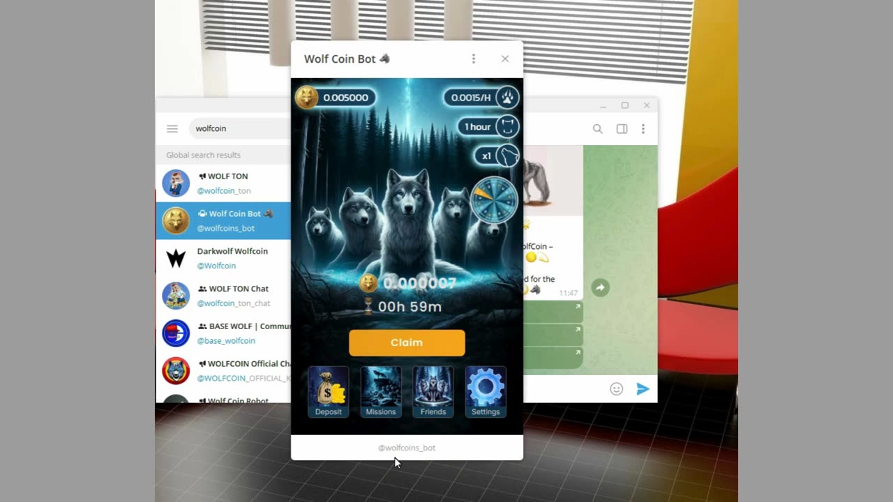 WOLF COIN NEW MINING MINI APP TELEGRAM