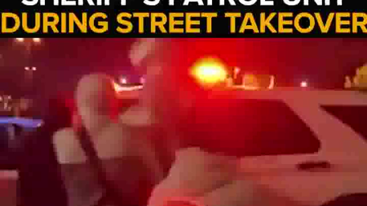 A California Deputy in a patrol car comes under attack during a street takeover.