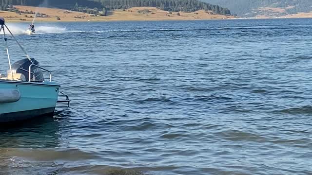 ski jet riding in Batak Lake