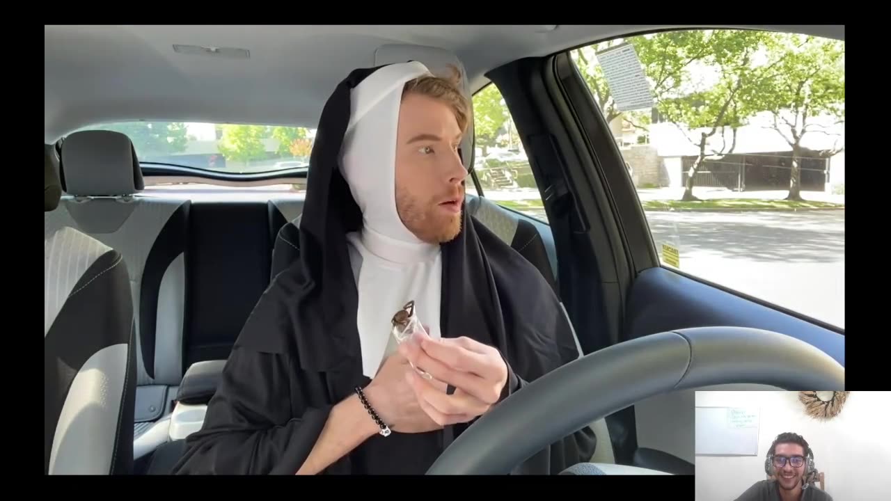 Brandon Farris Eats spider in Nun outfit Reaction!!