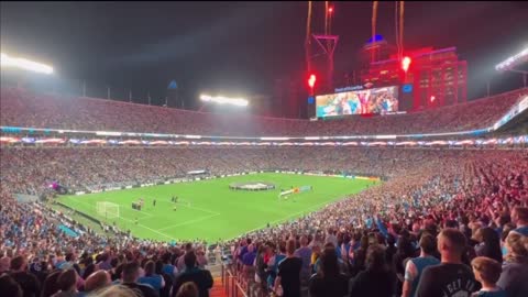 Mic cut out during the national anthem Charlotte NC