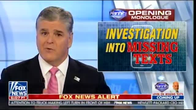 Sean Hannity Says DOJ Is Retrieving Missing Strzok-Page Text Messages