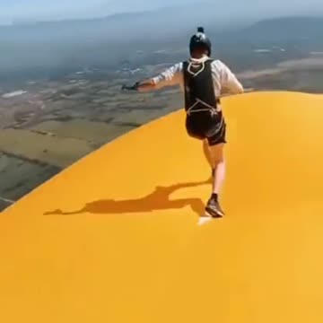 Crazy boy doing crazy skydiving