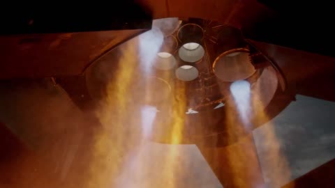 Slow motion view of Elon Musk's Starship’s Engine Test "taking Americans to Mars