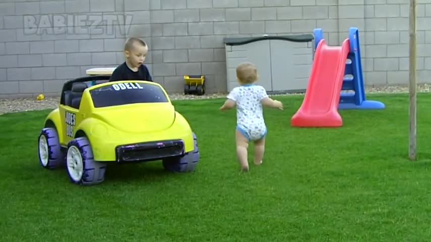 Funny Babies Car Accidents - TRY NOT TO LAUGH At Toddlers Driving Power Wheels