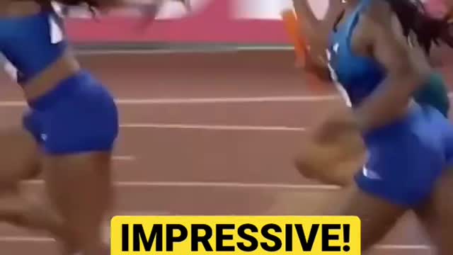 IMPRESSIVE!American female Athlete runs faster than a Speeding bullet