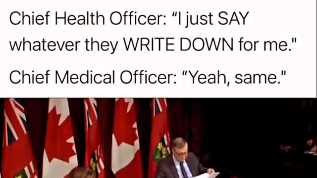 Canada's "Chief Health + Medical Officers" Admits To Reading A Script