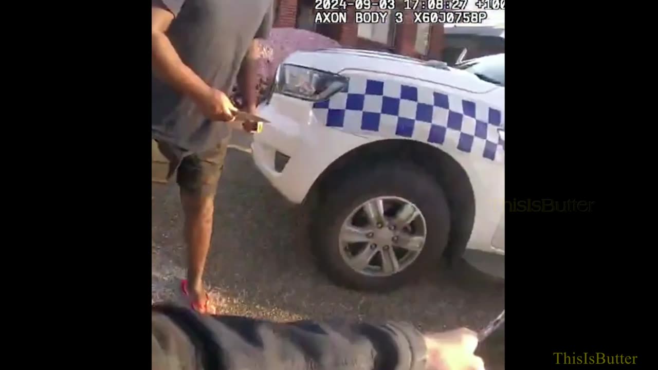 Surveillance and bodycam footage captures moment man stabs Melbourne cop after luring him to home