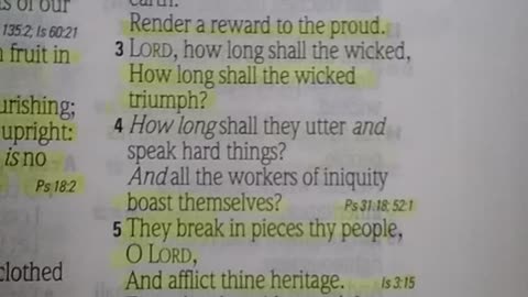 Psalm 94. The Lord shall cut off the wicked!