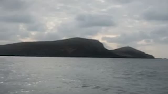 We're going to the island by boat.