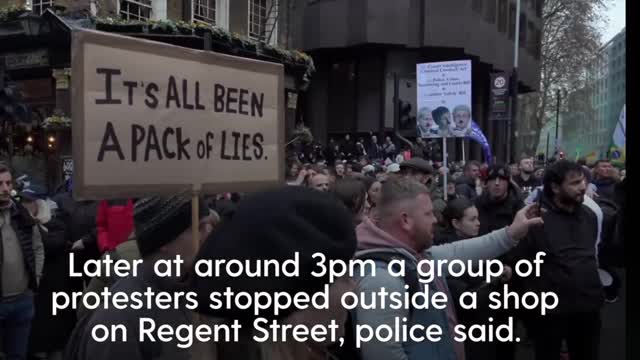 Anti Vaccine Protests In London 18/12/2021